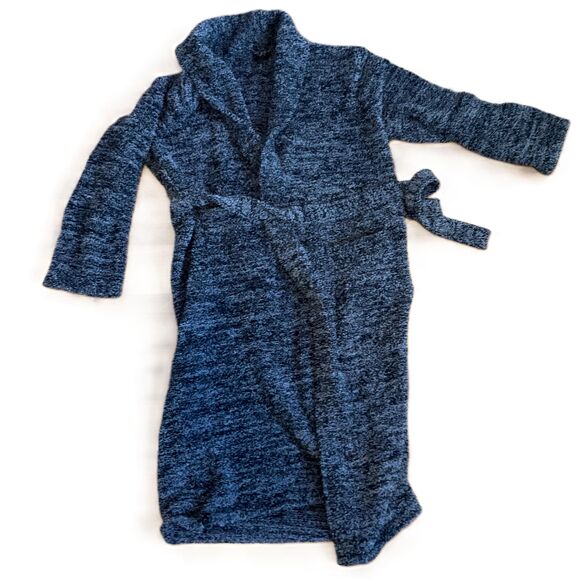 Barefoot Dreams Other - Barefoot Dreams Black White Soft Furry Long Sleeve Robe Tie Women’s Size 3